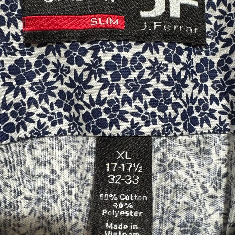 JF J.Ferrar Navy Floral Shirt - Picture 2 of 8